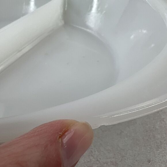 Vintage GlassBake Green Daisy Divided Casserole Dish Milk Glass 12” - Picture 12 of 13